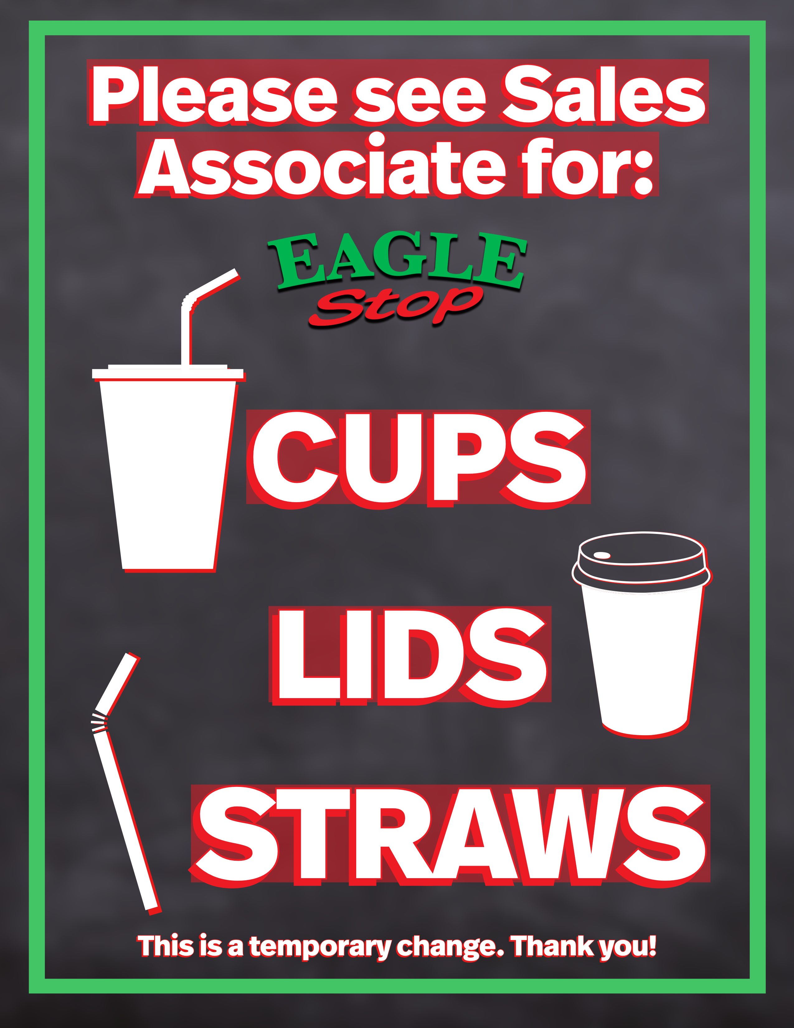 Cups, Lids, Straws 